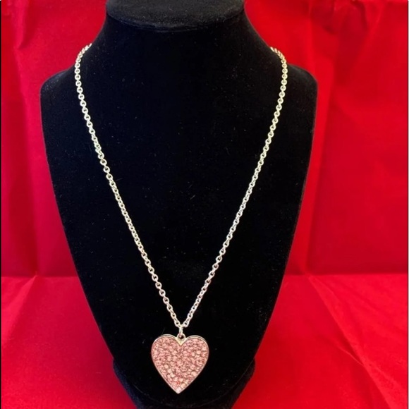 🔴 Pink heart pendant chain necklace - Picture 2 of 2